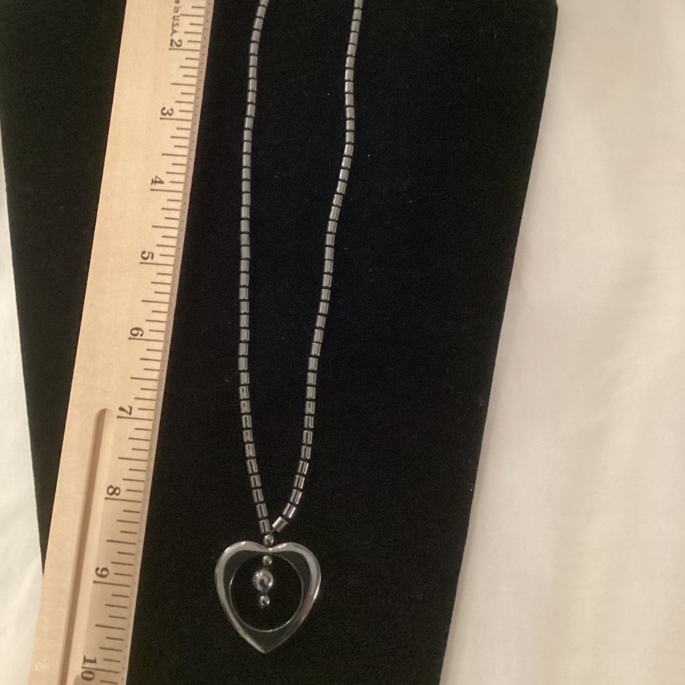 Hematite heart necklace